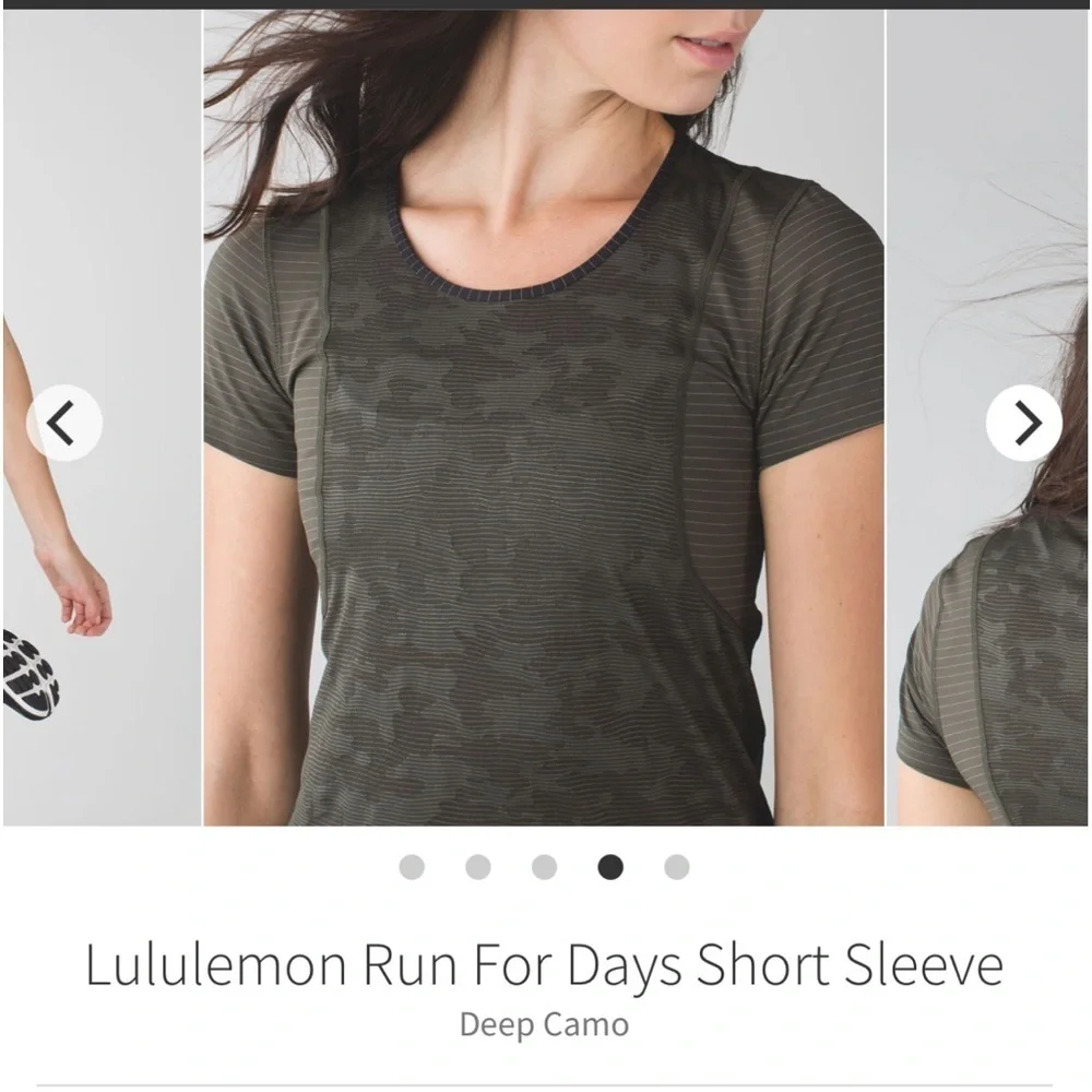 NWT Lululemon Run For Days Short Sleeve in Deep Camo